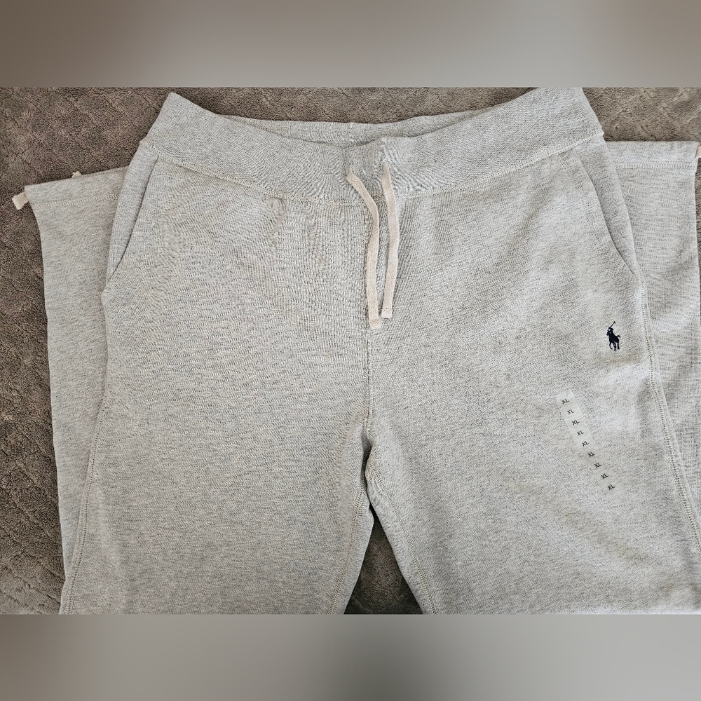 Men's Polo Ralph Lauren Light Gray Sweatpants, Size XL